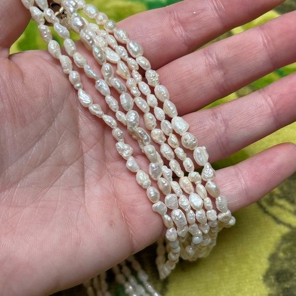 VTG Coastal Cottagecore Freshwater Pearl Beaded Costume Jewelry Necklace - Picture 6 of 6